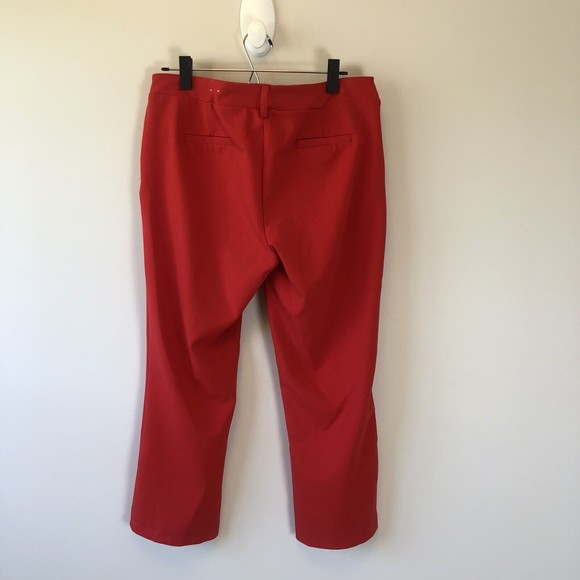 Jules & Leopold Red Trousers Cropped Stretch Pull On Casual Pants Size Large - Picture 4 of 10